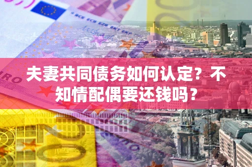 武汉夫妻共同债务如何认定？不知情配偶要还钱吗？