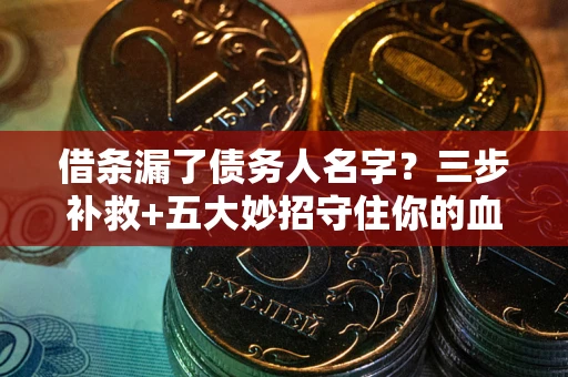 武汉借条漏了债务人名字？三步补救+五大妙招守住你的血汗钱