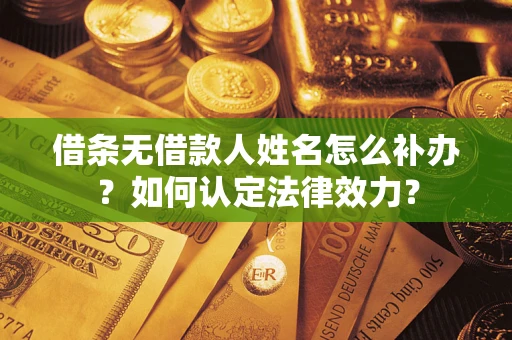 武汉借条无借款人姓名怎么补办？如何认定法律效力？