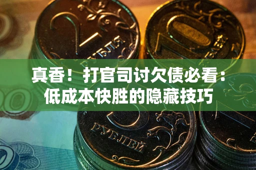 武汉真香！打官司讨欠债必看：低成本快胜的隐藏技巧